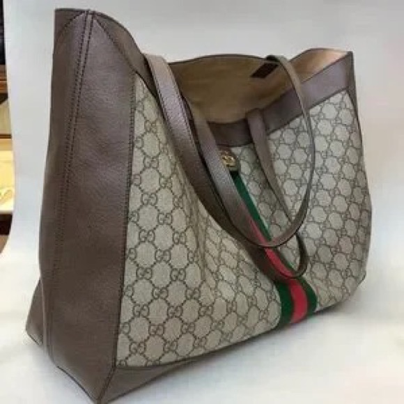 Gucci Brown and Green Tote Bag - Picture 4 of 5